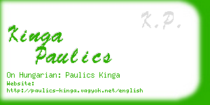 kinga paulics business card